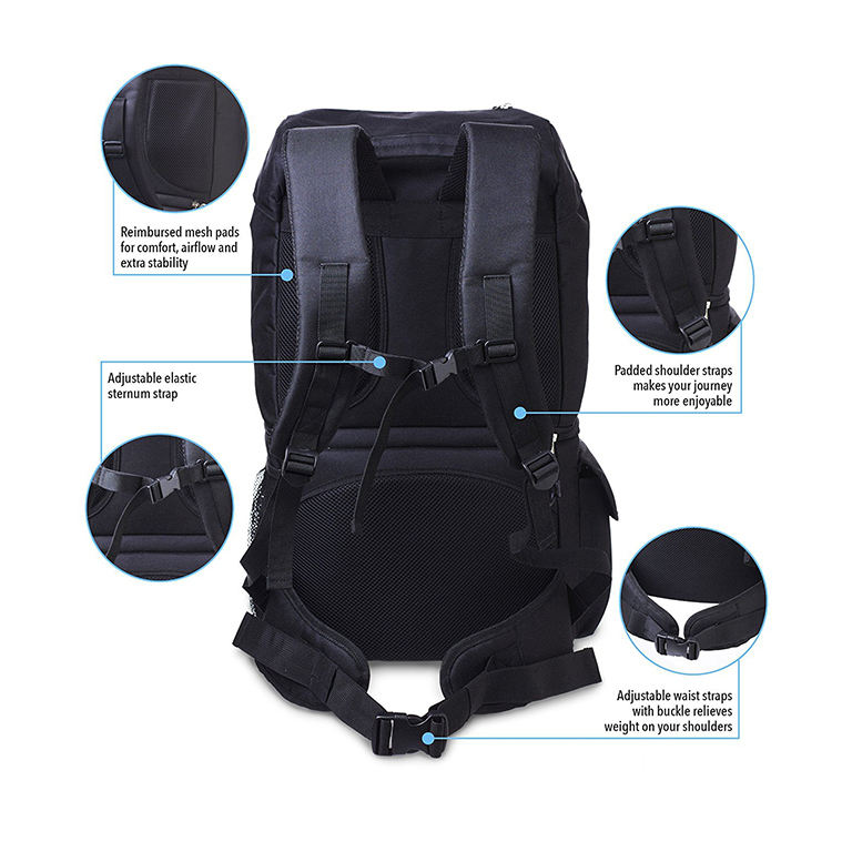 Mutilpockets와 Drawstring 패션 방수 여행 일일 배낭