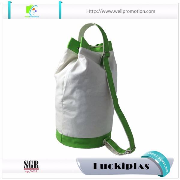 Schultertasche aus Baumwolle mit einem Schultergurt, Seemannsrucksack aus weißem Segeltuch