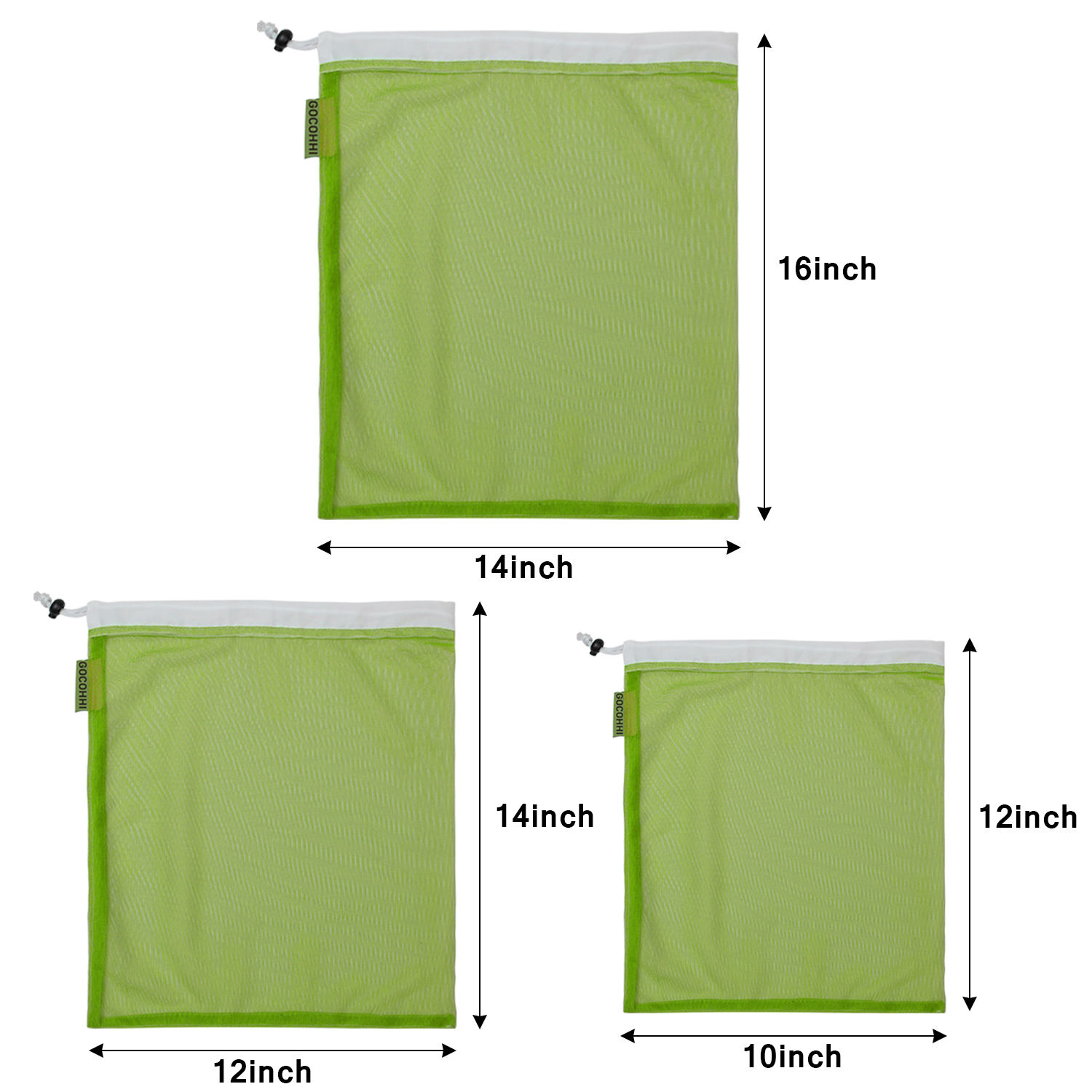 Bunte RPET-Mesh-Produkttasche, Obst- und Gemüse-Einkaufstüte, wiederverwendbare, recycelte Rpet-Tasche mit Kordelzug