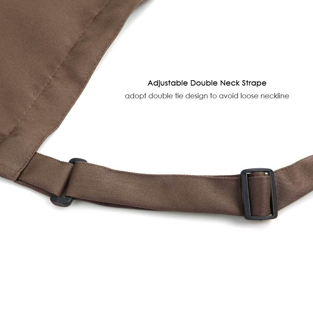 Grembiule da cucina in poliestere per adulti con cintura regolabile per il collo e 2 tasche per barbecue da ristorante per uomo e donna