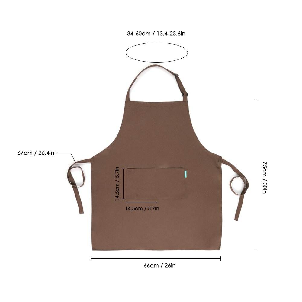 Grembiule da cucina in poliestere per adulti con cintura regolabile per il collo e 2 tasche per barbecue da ristorante per uomo e donna