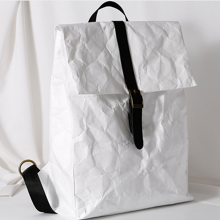 Mode sac à dos recyclé écologique sac à dos de loisirs en papier durable blanc