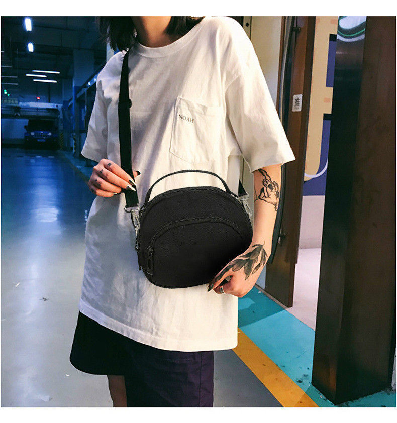 여성 캔버스 가방 3 레이어 레저 오블 리크 크로스 미니 자수 클립 가방