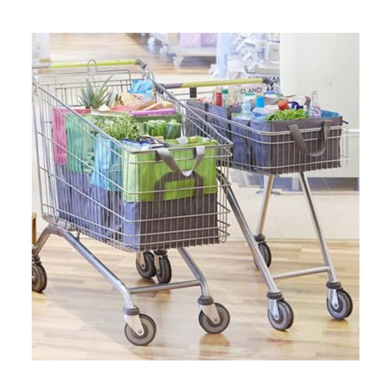 مخصصة قابلة للطي مشتركة التعامل مع أكياس التسوق لعربة السوبر ماركت