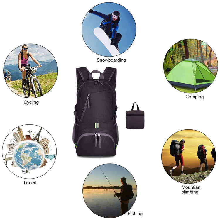 Wasserdichter 35-Liter-Wanderrucksack. Leichter, faltbarer Reise-Tagesrucksack