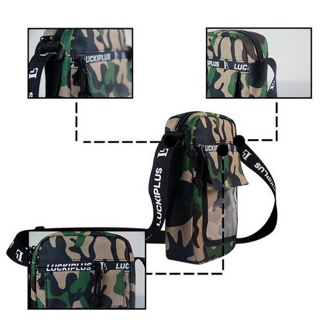 Camouflage 600D leichte Umhängetasche Outdoor-Reise-Seitentasche für Männer