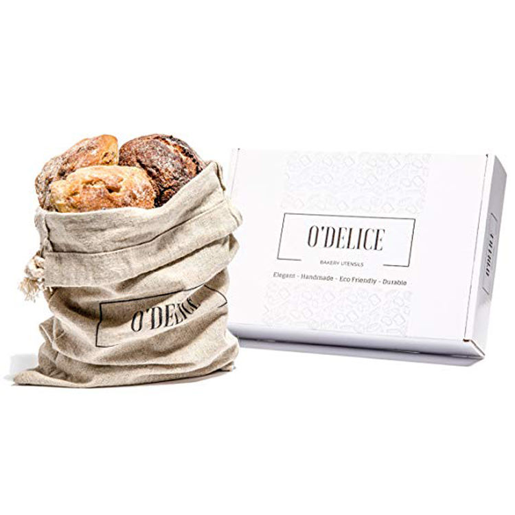 Confezione stampata personalizzata sacchetto per il pane in tessuto organico biodegradabile