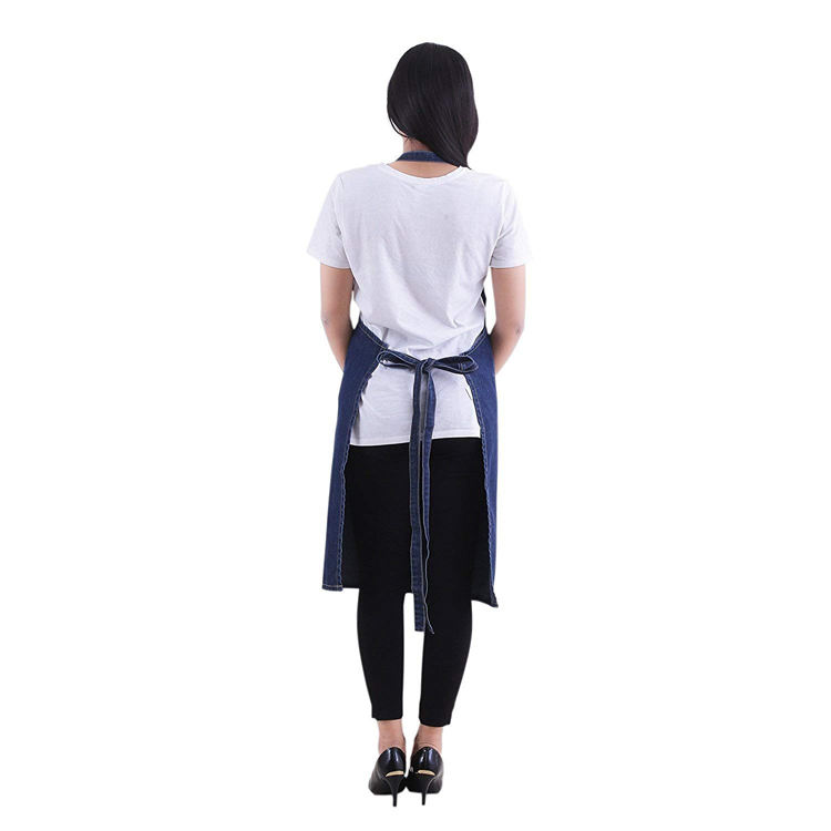 Hochwertige Unisex-Denim-Küchen-Latzschürze mit verstellbaren Taschen und Nackenriemen