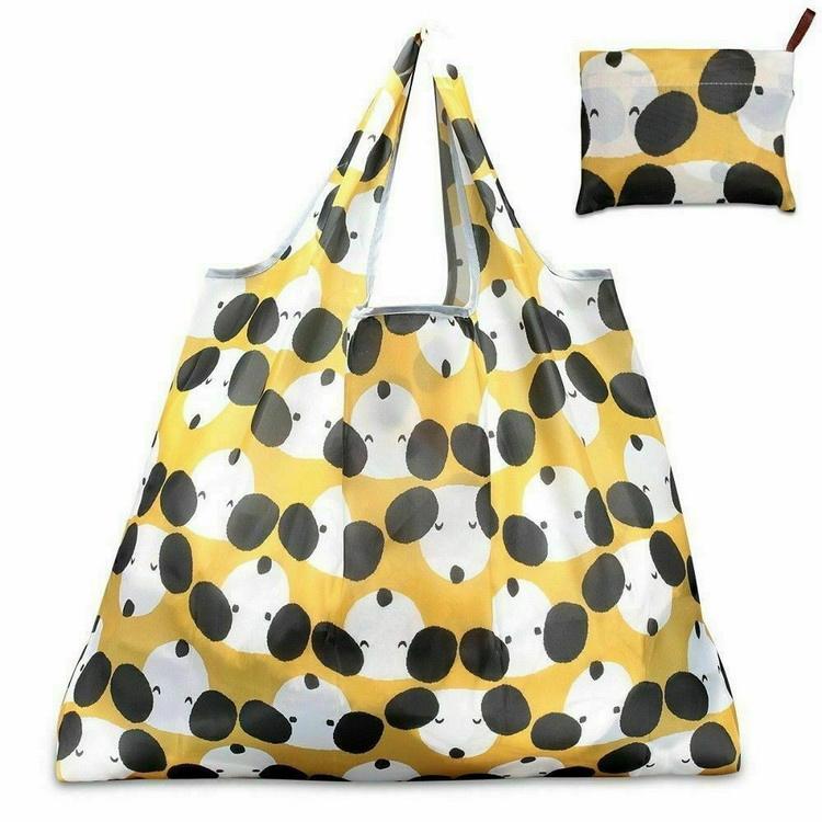 Sac cabas shopping pliable réutilisable sac shopping RPET recyclé pas cher pour impression personnalisée fruits et légumes