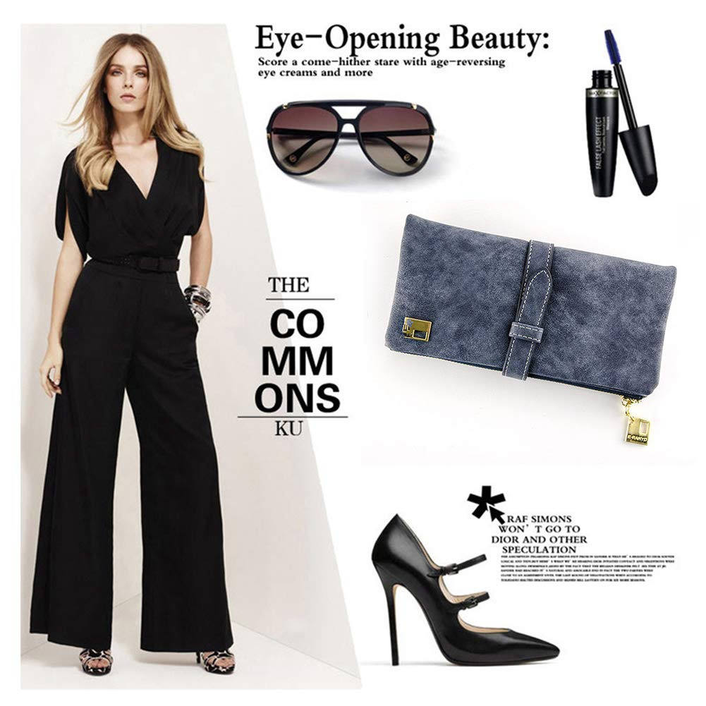 Portefeuille femme personnalisé en Gris avec Multi poches