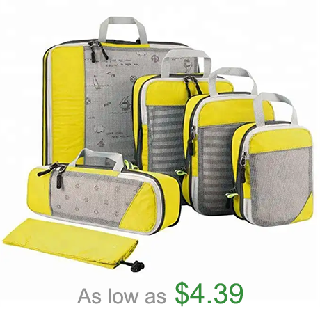 Lightweight 6PCS Set Luggage Cloth Organizer Compression Packing Cubes Set for Travel