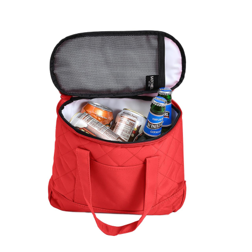 Quilted 6-Pack Cooler Tote Bag OEM Customized Logo Insulated Lunch Cooler Bag for Men Women