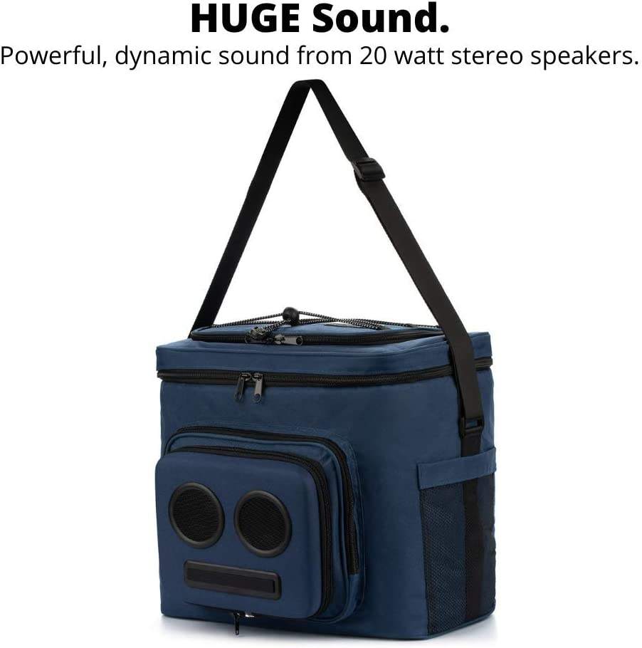 Custom Printed Portable Reusable Thermal Insulated Lunch Bluetooth Cooler Bag With Speaker