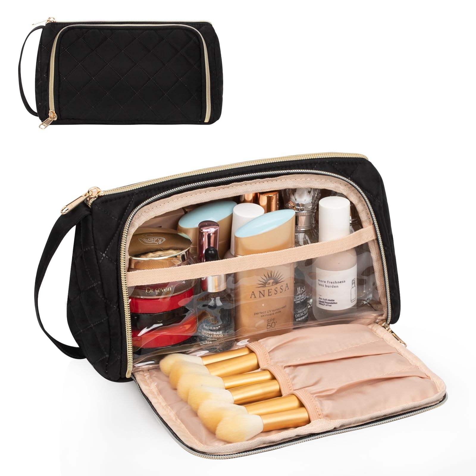 Travel Cosmetics Bag Quilting Toiletry Organizer Bag Fashion Makeup Pouch
