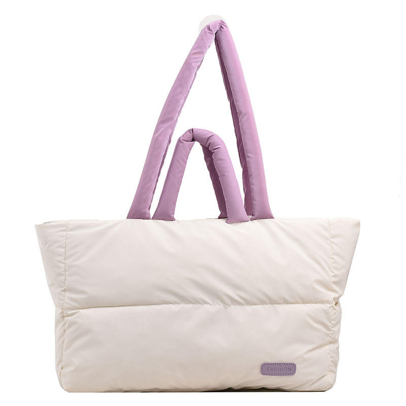 2024 Fall Winter Latest Large Puffer Tote Handbag Casual Ladies Female Fashion Big Puffer Tote Shopping Bag