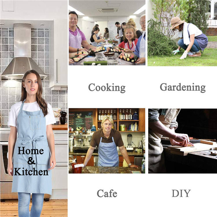 100 % Baumwolle, verstellbare Denim-Jean-Barista-K&uuml;hlgarten-DIY-Custom-Sch&uuml;rze f&uuml;r M&auml;nner und Frauen