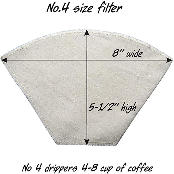 Hand Made Eco friendly Cotton Cloth Reusable Coffee Filter Cone For Coffee Machine and Pour Over Coffee