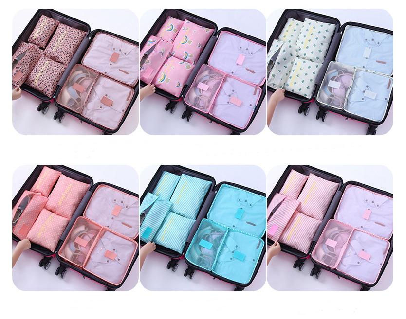 사용자 지정 인쇄 표준 크기 접을 수 있는 유틸리티 7세트 여행용 포장 큐브