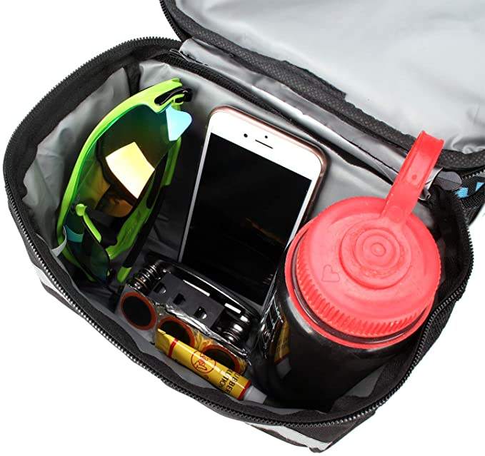 2.5L Bicycle Handlebar Bag Bike Basket Bag with Mesh Pocket Bicycle Bag Handlebar Bike Pouch