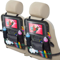 Large Storage Babies Toddlers Tablet Holder iPad Touch Screen Fit to Baby Stroller Kick Mat Back Seat Protector