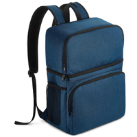 Factory price leakproof recycled polyester backpack cooler bag insulated waterproof double layer design lunch bag picnic