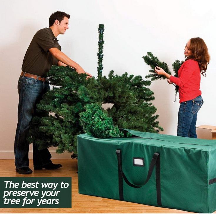 Custom Extra Large Reusable Durable Dustproof Oxford Artificial Tote Containers Christmas Tree Storage Bag