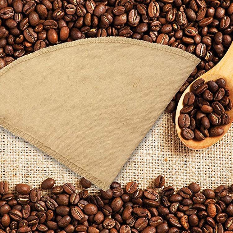 Reusable eco friendly 100% GOTS jute cotton fabric coffee filter