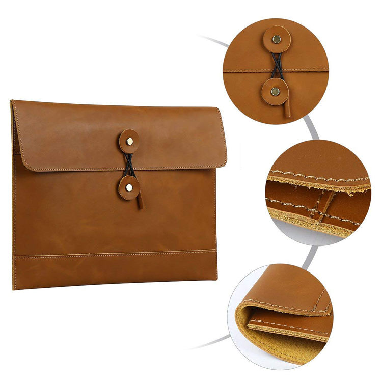 Leather envelope folder case portfolio mens sleeve file holder car document organizer bag cheap wholesale