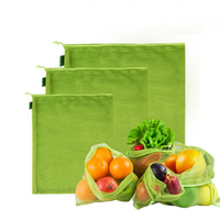 LFGB Certificated Eco Recycled RPET Vegetables Shopping Bags String Reusable Mesh Produce Bag