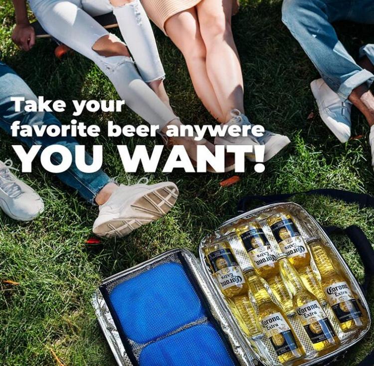 Portable 6-pack Bottle Cooler Beer Bottle Carrier Tote Bag Reusable Insulated Lunch Cooler Bag Fits 10 Drink Cans