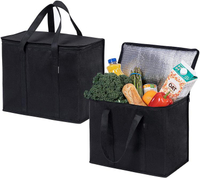 Reusable insulated non woven cooler bag large capacity factory price promotional food delivery lunch cooler tote bag wholesale
