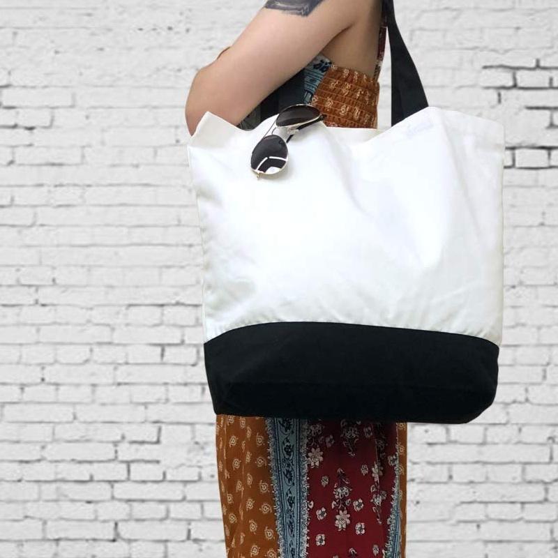 Multifunction women customized large shoulder top handle cloth shopping bag tote bags for beach