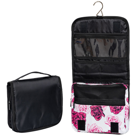 Stylish Outdoor Toiletry Travel Bag with Hanging Hook Large Toiletry Hanging Cosmetic Makeup Bag with Three Pockets