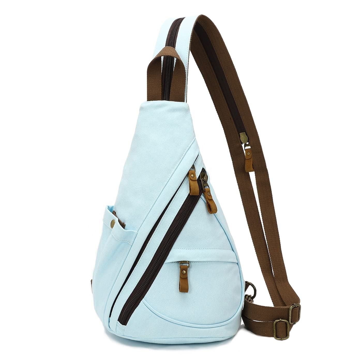 waterproof canvas sling phone chest zipper backpack durable outdoor crossbody bag women shoulder
