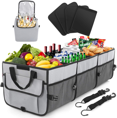 Amazon Hot Deals Multifunctional Portable Large Capacity Storage Car Trunk Organizer Foldable with Cooler Bag