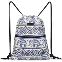 Custom Drawstring Bag Backpack Nylon Zipper Drawstring Backpack Bag with Custom Logo Drawstring Backpack With Zip