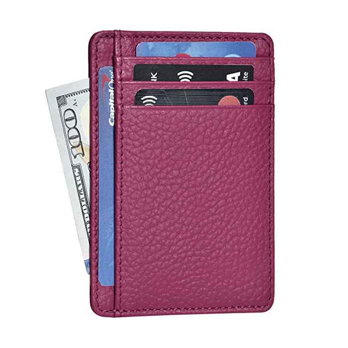 men women RFID blocking credit card leather holder slim minimalist front pocket pu leather wallet
