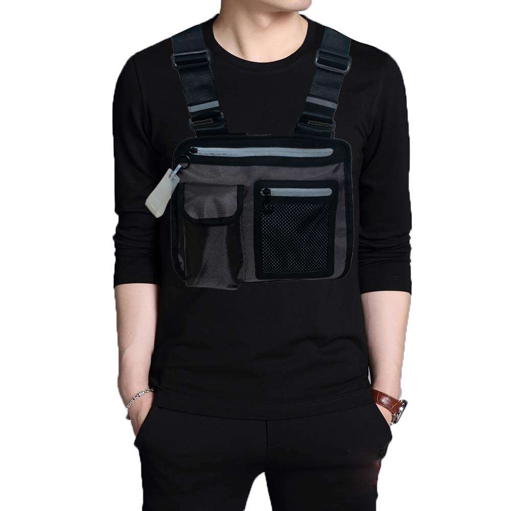 Men Chest Rig Bag Fashion Pack Harness Reflective Women Utility Light Bags for Night Running Hiking Jogging Walking Wholesale