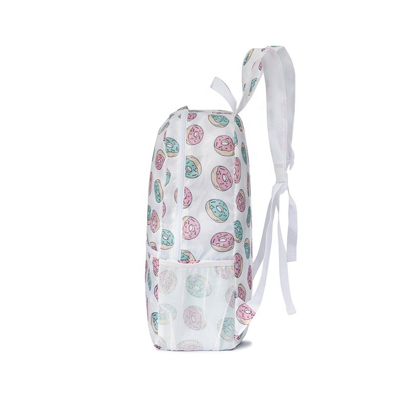 Collapsible Full Printing Recycled Travel Hiking Camping Backpack Soft Fashion Design Customized Foldable RPET Backpack