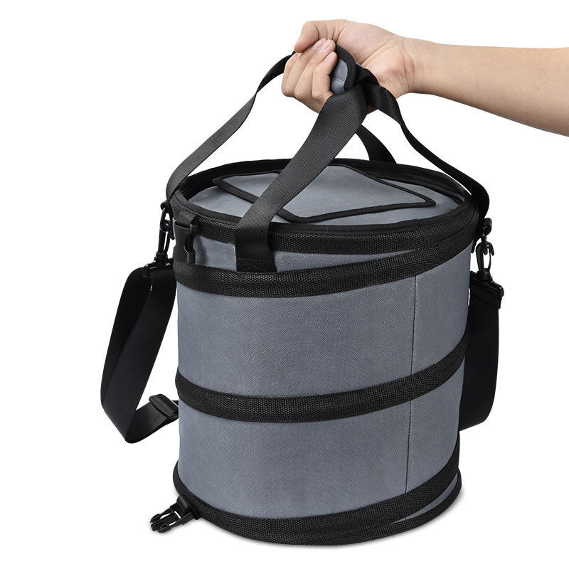 Amazon's new round cooler bag Oxford cloth foldable portable outdoor picnic camping thermal cooler bag