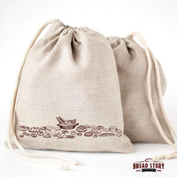 Eco friendly wholesale high quality natural linen reusable design food bread bag drawstring customizable