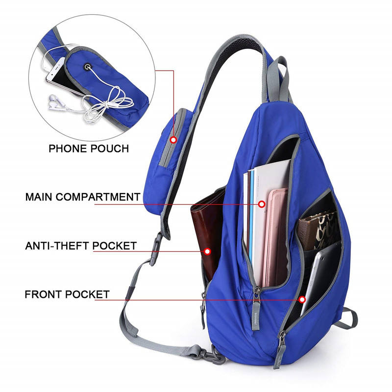 Sling Large Backpack Chest Crossbody One Strap Shoulder Daypack for Men Women