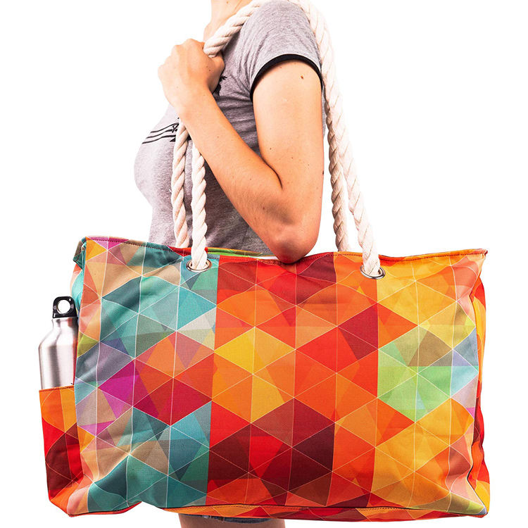 방수 면 밧줄은 여름 동안 식료품 운반물 바닷가 부대를 취급합니다