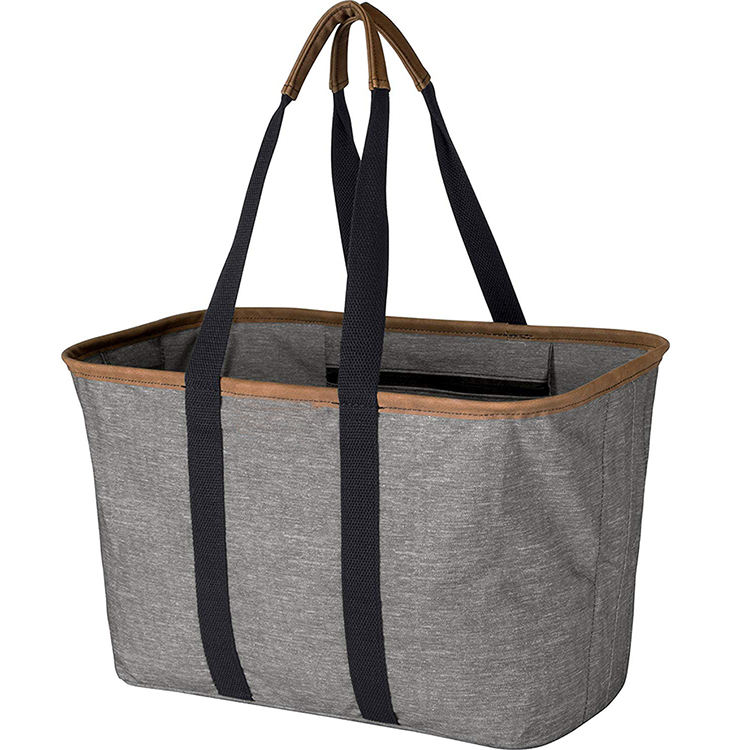 Reusable Collapsible Durable Grocery Shopping Bag , Heavy Duty Large Structured Tote