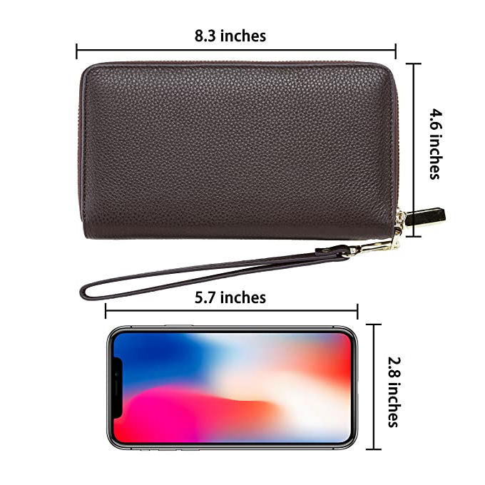 fashion clutch wallet ladies wrist purse frid blocking pu leather zipper women long wallet