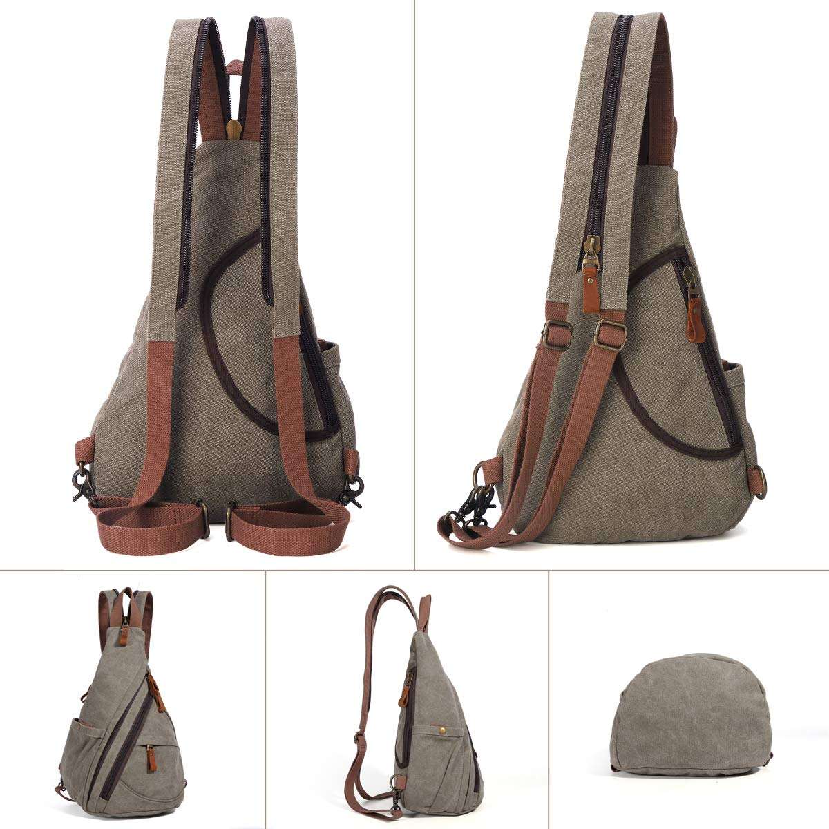Wholesale Canvas Sling Bag Crossbody Backpack Shoulder Casual Daypack Rucksack for Men Women Outdoor Cycling Hiking Travel