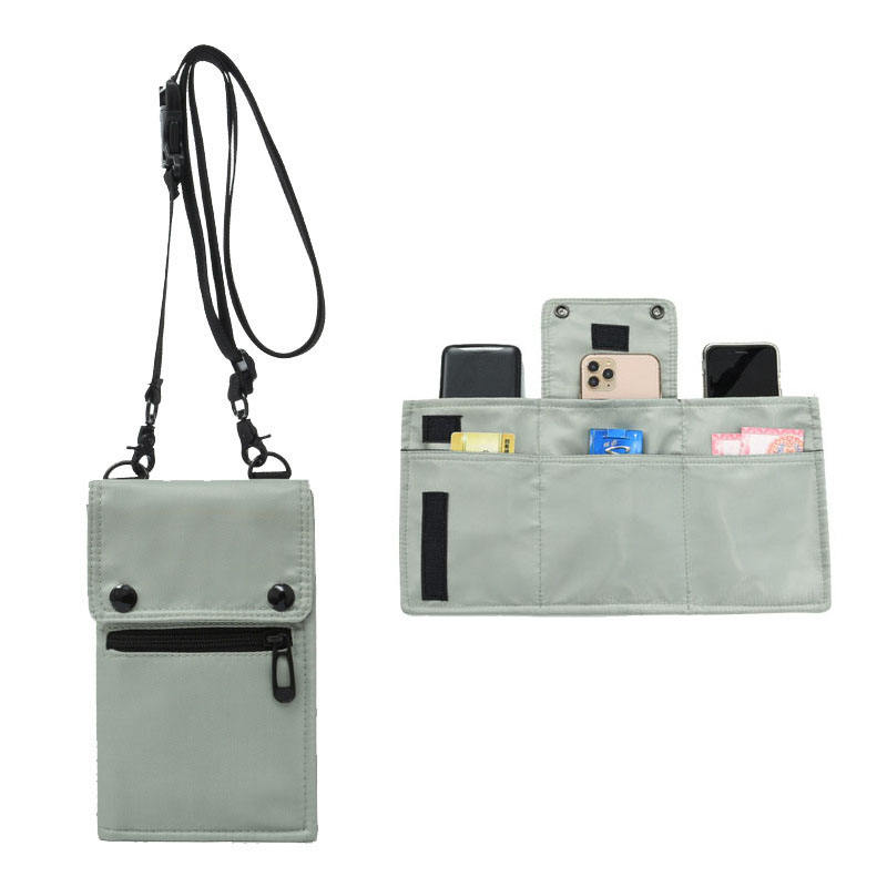 Wholesale customized crossbody phone bag passport holder cash ID card organizer travel neck wallet with RFID blocking