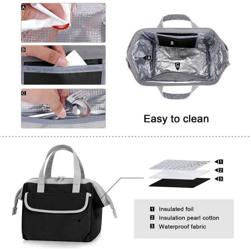Portable reusable waterproof small insulated tote bag lunch thermal bags customized insulation food cooler bag