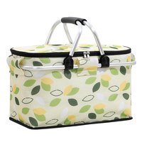 Large Portable Collapsible Grocery Bag Insulated Lunch Cooler Shopping Bag Waterproof Picnic Basket Cooler