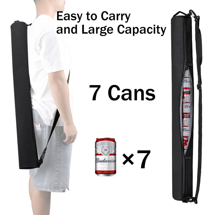 Hands-Free Adjustable Drink Bottles Insulation Sling Crossbody Sleeve Cooler Insulated 6 Can Beer Tube Cooler Bag